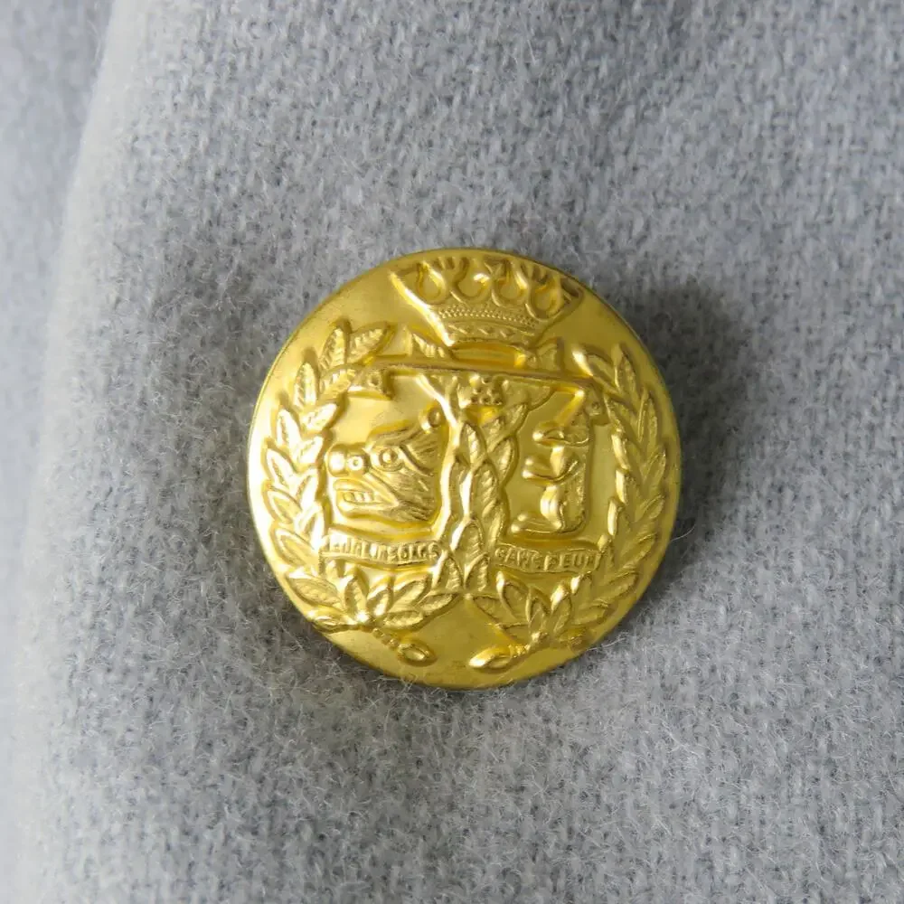 Stephanie Andrews 1970s Vintage Gray Blue Double-Breasted Wool Blazer Jacket 4 - Picture 4 of 6